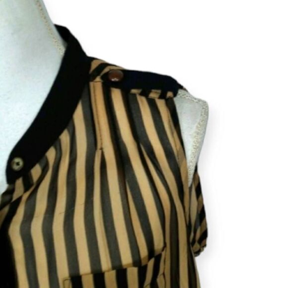 VANS STRIPE SLEEVELESS BLOUSE SZ.M EUC. - Picture 2 of 5